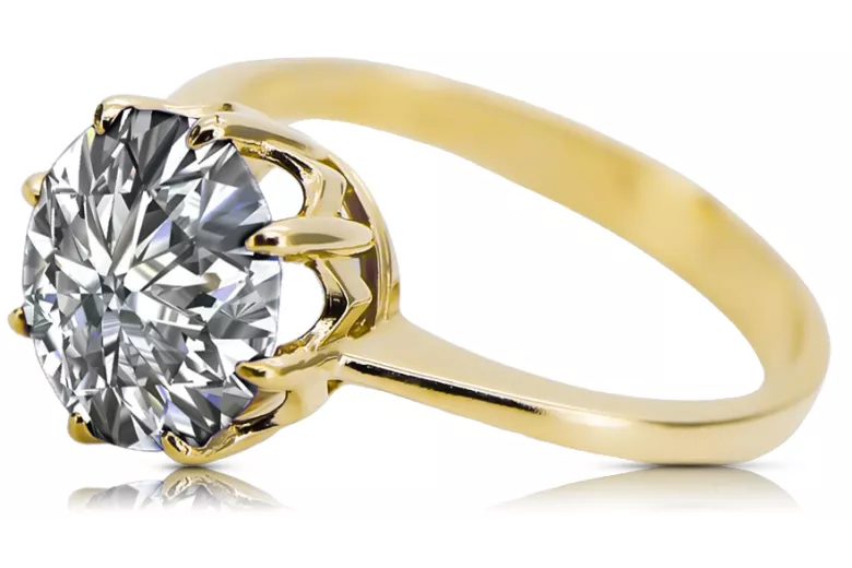 Vintage Jewlery Ring Zircon 14K Yellow gold vrc157y